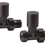 Patterned Matt Black Radiator Valves - Straight