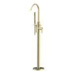 Kinetic Floor Standing Bath/Shower Mixer - Brushed Brass