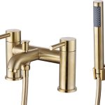 Spate Bath/Shower Mixer & Bracket - Brushed Brass