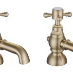 Mist Bath Pillar Taps - Brushed Brass