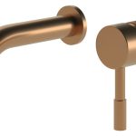 Spate 155mm Wall Mounted Basin Mixer - Brushed Bronze