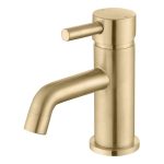 Spate Cloakroom Basin Mixer & Waste - Brushed Brass