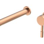 Spate 220mm Wall Mounted Basin Mixer - Brushed Bronze