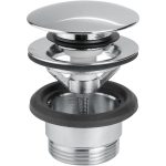 Vema Unslotted Push Button Waste - Chrome