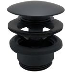 Vema Unslotted Push Button Waste - Matt Black