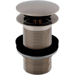 Vema Unslotted Push Button Waste - Stainless Steel