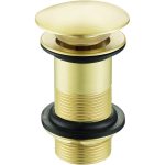 Unslotted Mushroom Basin Waste (1 1/4") - Brushed Brass