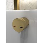 Bath Overflow Filler w/Integrated Valve - Brushed Brass