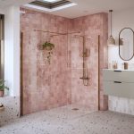 Elite 900mm Wetroom Side Panel & Arm - Brushed Bronze