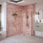 Elite 900mm Wetroom Panel & Support Bar - Brushed Bronze