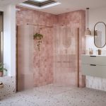 Elite 900mm Fluted Wetroom Panel & Side Panel Arm - Brushed Bronze