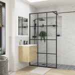 Elite 800mm Framed Wetroom Side Panel - Black