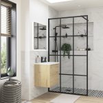 Elite 1000mm Framed Wetroom Panel - Black