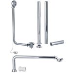 Exposed Bath Plug & Chain Waste w/Pipe Shrouds - Chrome