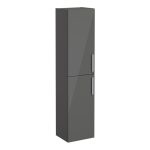 VitrA Root Flat 40cm 2 Door Tall Unit (LH Hinge) - Anthracite High Gloss