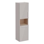 VitrA Root Flat 40cm 2 Door Semi-Tall Unit w/Laundry Basket (LH Hinge) - Bright Sahara Beige