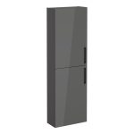 VitrA Root Flat 55cm 2 Door Slim Tall Unit (LH Hinge) - Anthracite High Gloss