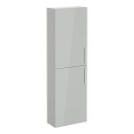 VitrA Root Flat 55cm 2 Door Slim Tall Unit (LH Hinge) - Shiny Pearl Grey