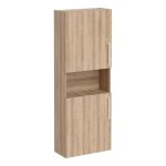 VitrA Root Flat 55cm 2 Door Semi-Tall Unit (LH Hinge) - Natural Oak