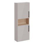 VitrA Root Flat 55cm 2 Door Semi-Tall Unit (LH Hinge) - Bright Sahara Beige