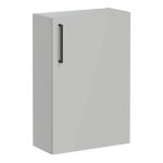 VitrA Root Flat 55cm 1 Door Slim Lower/Base Unit (RH Hinge) - Shiny Pearl Grey