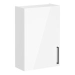 VitrA Root Flat 60cm 1 Door Upper/Wall Unit (LH Hinge) - High Gloss White