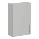 VitrA Root Flat 60cm 1 Door Upper/Wall Unit (LH Hinge) - Shiny Pearl Grey