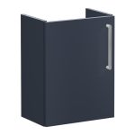 VitrA Root Flat 40cm 1 Door Wall Hung Slim Washbasin Unit (LH Hinge) - Matt Dark Blue