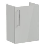 VitrA Root Flat 40cm 1 Door Wall Hung Slim Washbasin Unit (RH Hinge) - Shiny Pearl Grey