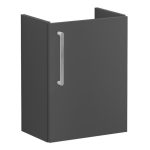 VitrA Root Flat 40cm 1 Door Wall Hung Slim Washbasin Unit (RH Hinge) - Matt Storm Grey