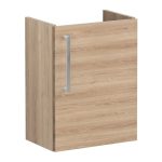 VitrA Root Flat 40cm 1 Door Wall Hung Slim Washbasin Unit (RH Hinge) - Natural Oak