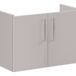 VitrA Root Flat 80cm 2 Door Wall Hung Slim Washbasin Unit - Bright Sahara Beige