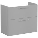 VitrA Root Flat 80cm 2 Drawer Slim Washbasin Unit - Matt Rock Grey