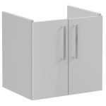 VitrA Root Flat 60cm 2 Door Wall Hung Washbasin Unit - Shiny Pearl Grey