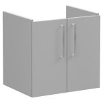 VitrA Root Flat 60cm 2 Door Wall Hung Washbasin Unit - Matt Rock Grey