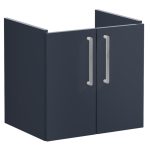 VitrA Root Flat 60cm 2 Door Wall Hung Washbasin Unit - Matt Dark Blue