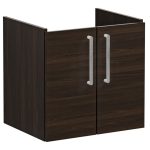 VitrA Root Flat 60cm 2 Door Wall Hung Washbasin Unit - Walnut