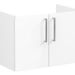 VitrA Root Flat 80cm 2 Door Wall Hung Washbasin Unit - High Gloss White
