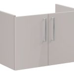 VitrA Root Flat 80cm 2 Door Wall Hung Washbasin Unit - Bright Sahara Beige