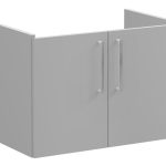 VitrA Root Flat 80cm 2 Door Wall Hung Washbasin Unit - Matt Rock Grey
