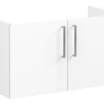 VitrA Root Flat 100cm 2 Door Washbasin Unit - High Gloss White
