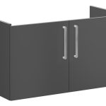 VitrA Root Flat 100cm 2 Door Washbasin Unit - Matt Storm Grey
