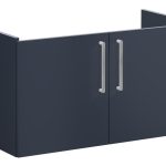 VitrA Root Flat 100cm 2 Door Washbasin Unit - Matt Dark Blue