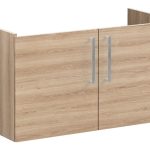 VitrA Root Flat 100cm 2 Door Washbasin Unit - Natural Oak