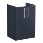 VitrA Root Flat 60cm 2 Door Floor Standing Washbasin Unit - Matt Dark Blue