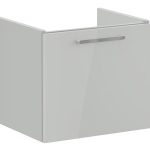 VitrA Root Flat 60cm 1 Drawer Washbasin Unit - Shiny Pearl Grey