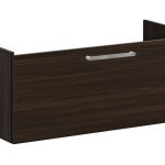 VitrA Root Flat 100cm 1 Drawer Washbasin Unit - Walnut