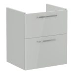 VitrA Root Flat 60cm 2 Drawer Washbasin Unit - Shiny Pearl Grey