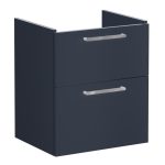 VitrA Root Flat 60cm 2 Drawer Washbasin Unit - Matt Dark Blue