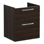 VitrA Root Flat 60cm 2 Drawer Washbasin Unit - Walnut